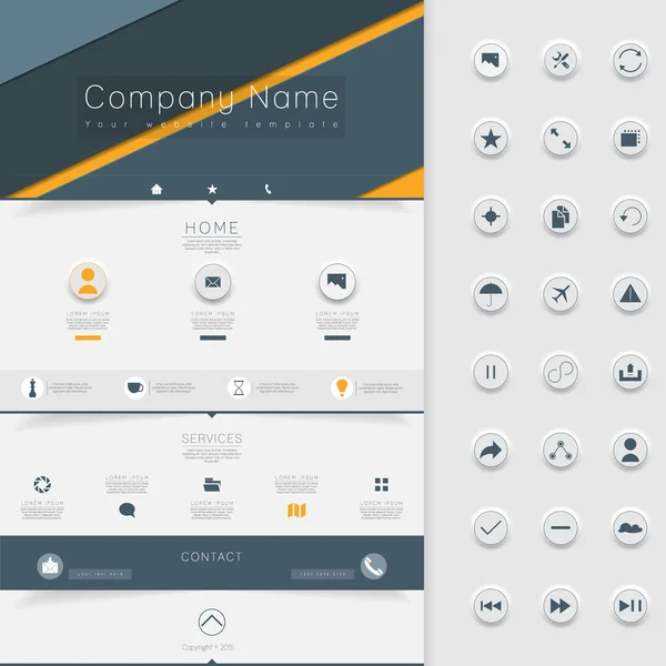 Шаблон дизайна сайта — стоковый вектор