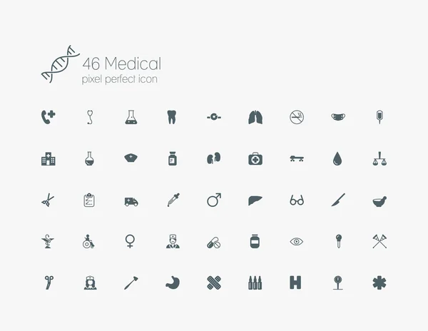 Medische solide iconen voor web — Stockvector