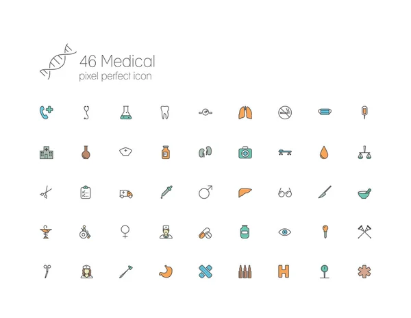 Iconos de línea médica para web — Archivo Imágenes Vectoriales