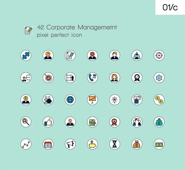 Icons set of corporate management — 图库矢量图片