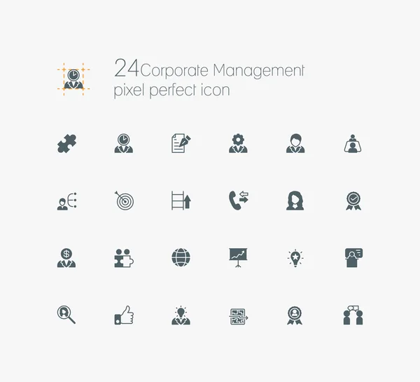 Icons set of corporate management — Stock vektor