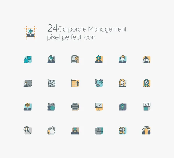 Icons set of corporate management — Stock vektor