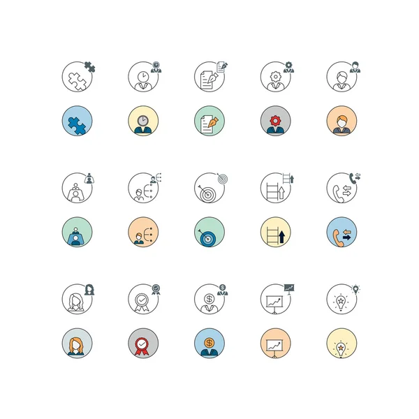 Icons set of corporate management Stock Vektory