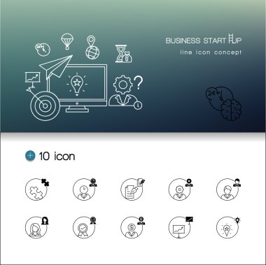 Modern thin line icons set of corporate management and business 