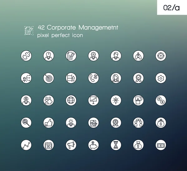 Modern thin line pixel perfect icons set of corporate management and business leader training. Outline symbol collection. Simple linear pictogram pack. — Stok Vektör