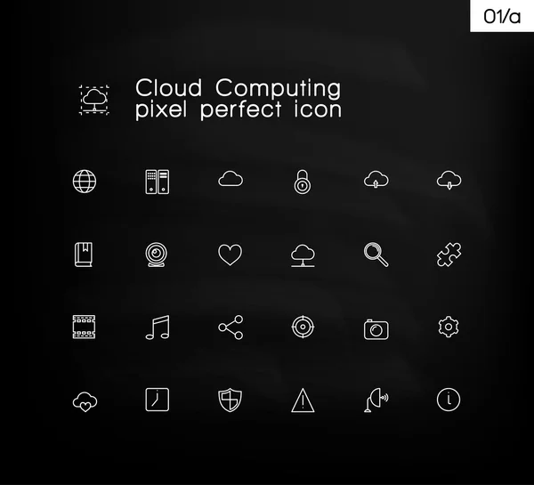 Cloud computing symbolen collectie. — Stockvector