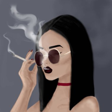 Çekici moda portresi çeken genç ve güzel bir kadın.