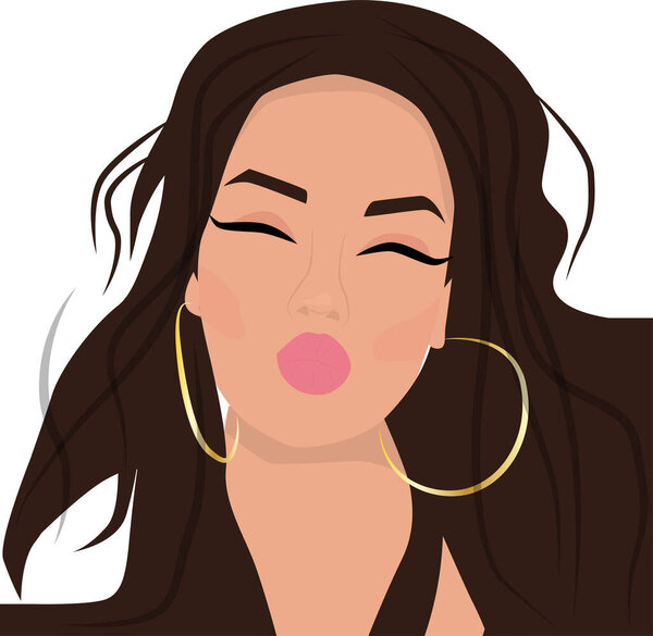  RGB cartoon vector illustration of young girl