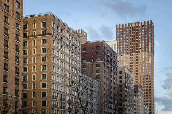 Residential skyscrapers with apartments. Modern construction of multi-storey residential buildings. Modern residential complex in a big city