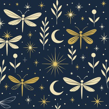 Ateşböceği Parlayan Ay Işığı Gece Doğa Gecesi Alacakaranlık Ateşböcekleri Uçan Orman Sahne Arkaplan Vektör Yazdırma Tasarımı. Vektör illüstrasyonu