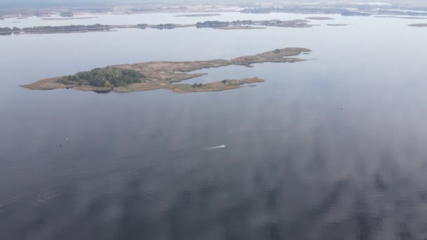Flygfoto över floden Dnipro - den största floden i Ukraina — Stockvideo