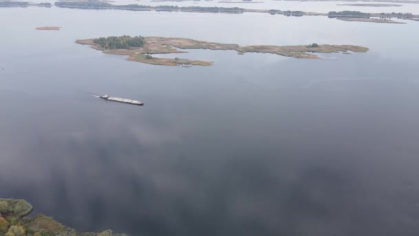 Vue aérienne du fleuve Dnipro - le principal fleuve d'Ukraine — Video