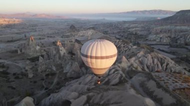 Cappadocia, Turkey : Balloons in the sky. Aerial view