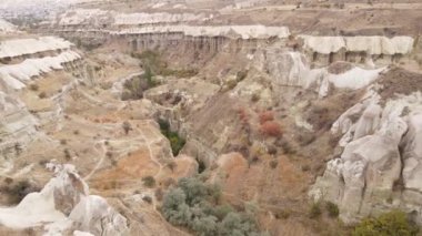 Kapadokya hava manzarası. Hindi. Goreme Ulusal Parkı
