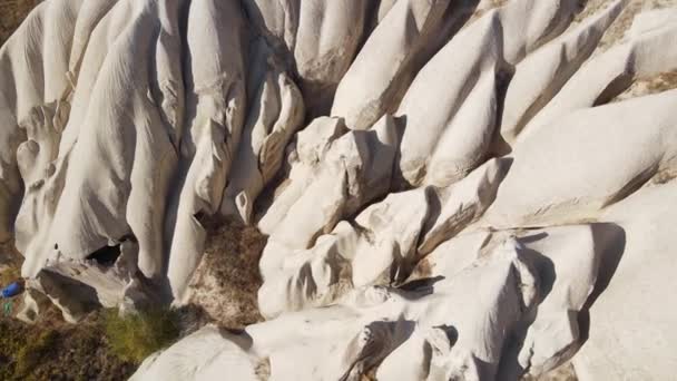 Widok z lotu ptaka na Cappadocia. Turcja. Park Narodowy Goreme — Wideo stockowe