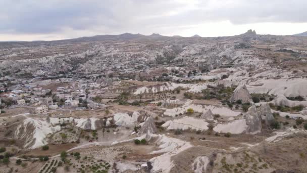 Cappadocia paesaggio vista aerea. Tacchino. Parco nazionale di Goreme — Video Stock