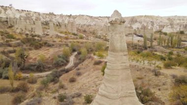Kapadokya hava manzarası. Hindi. Goreme Ulusal Parkı