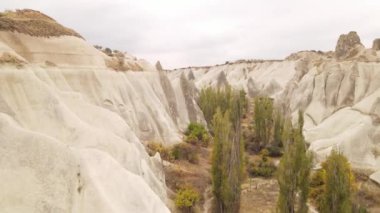Kapadokya hava manzarası. Hindi. Goreme Ulusal Parkı