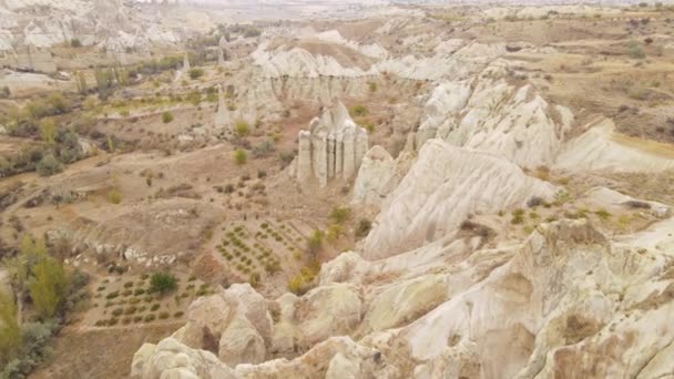 Cappadocia paesaggio vista aerea. Tacchino. Parco nazionale di Goreme — Video Stock