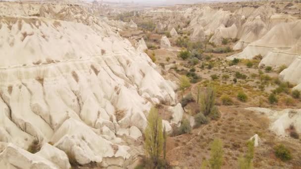 Cappadocia paesaggio vista aerea. Tacchino. Parco nazionale di Goreme — Video Stock