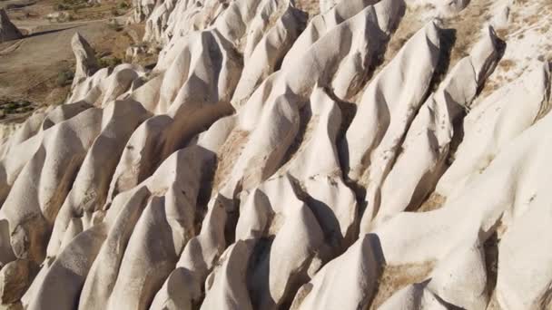 Kappadokien landskap antenn utsikt. Turkiet. Goreme National Park — Stockvideo