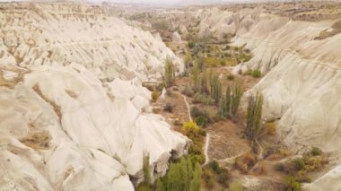 Kapadokya hava manzarası. Hindi. Goreme Ulusal Parkı