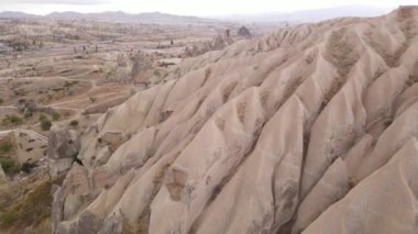 Kapadokya hava manzarası. Hindi. Goreme Ulusal Parkı