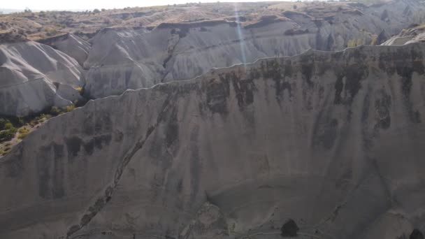 Capadócia vista aérea paisagem. A Turquia. Parque Nacional de Goreme — Vídeo de Stock