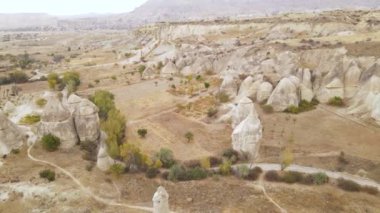 Kapadokya hava manzarası. Hindi. Goreme Ulusal Parkı
