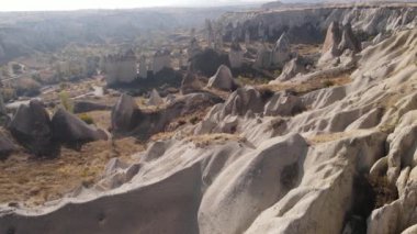 Kapadokya hava manzarası. Hindi. Goreme Ulusal Parkı