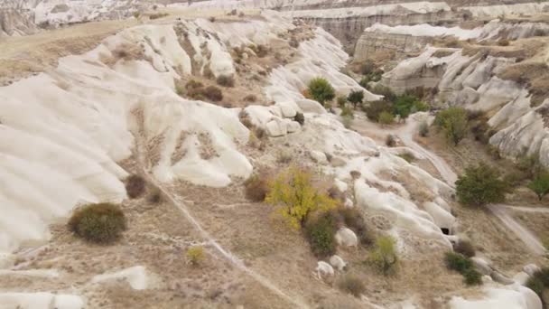 Widok z lotu ptaka na Cappadocia. Turcja. Park Narodowy Goreme — Wideo stockowe