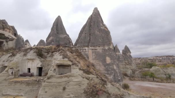 Capadocia vista aérea del paisaje. Pavo. Parque Nacional Goreme — Vídeo de stock