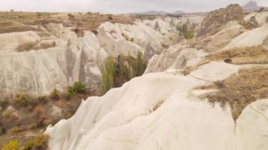 Kapadokya hava manzarası. Hindi. Goreme Ulusal Parkı