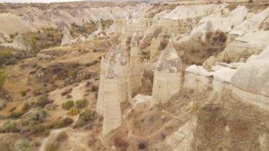 Kapadokya hava manzarası. Hindi. Goreme Ulusal Parkı