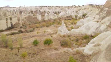 Kapadokya hava manzarası. Hindi. Goreme Ulusal Parkı