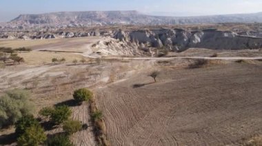 Kapadokya hava manzarası. Hindi. Goreme Ulusal Parkı