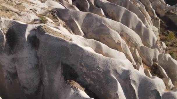 Cappadocia táj légi kilátás. Törökország. Goreme Nemzeti Park — Stock videók