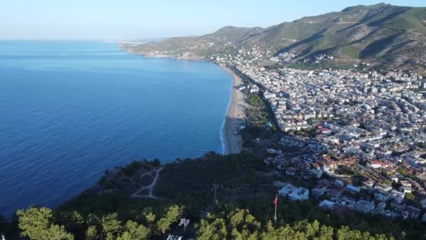 Alanya, Turchia - una località balneare. Vista aerea — Video Stock