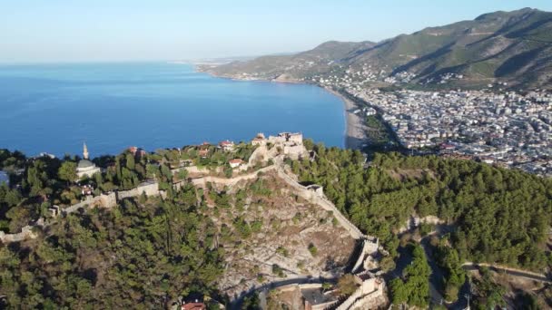 Alanya, Turchia - una località balneare. Vista aerea — Video Stock