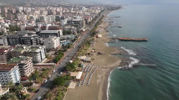 Alanya, Türkei - ein Ferienort am Meer. Luftaufnahme — Stockvideo