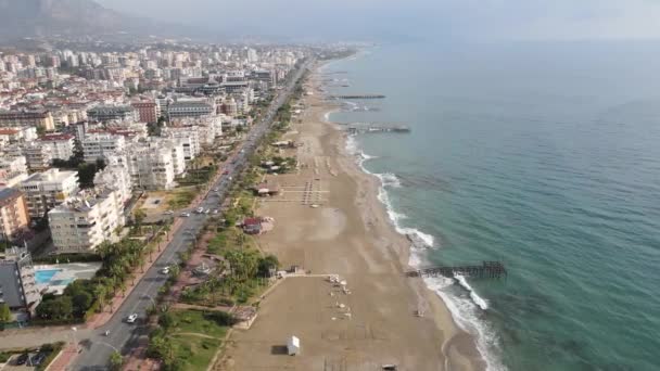 Alanya, Turchia - una località balneare. Vista aerea — Video Stock