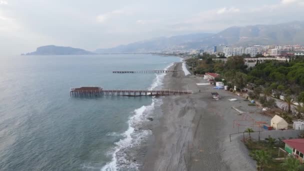 Alanya, Turchia - una località balneare. Vista aerea — Video Stock