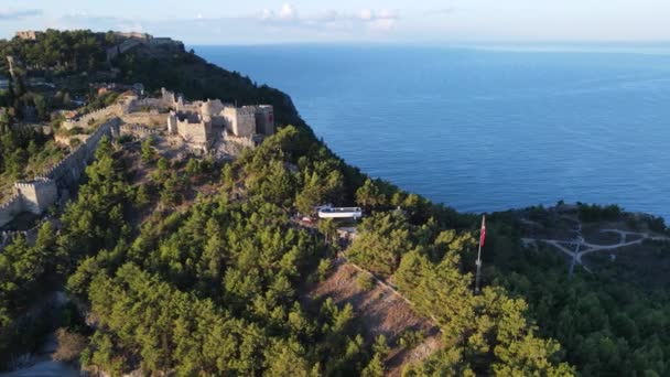 Castello di Alanya - Vista aerea di Alanya Kalesi. Turchia — Video Stock