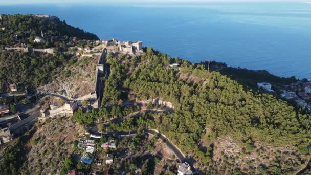 Castello di Alanya - Vista aerea di Alanya Kalesi. Turchia — Video Stock
