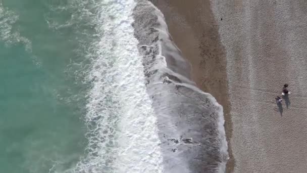 Vista aerea della spiaggia nella località balneare. Turchia — Video Stock