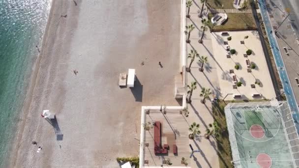 Vue aérienne de la plage de la station balnéaire. Turquie — Video
