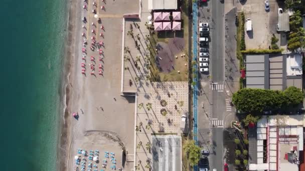 Vue aérienne de la plage de la station balnéaire. Turquie — Video