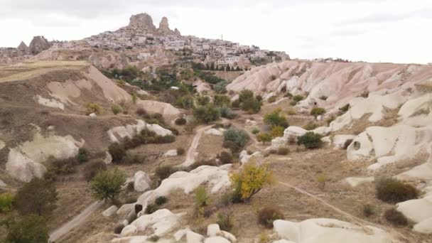 Capadocia vista aérea del paisaje. Pavo. Parque Nacional Goreme — Vídeos de Stock