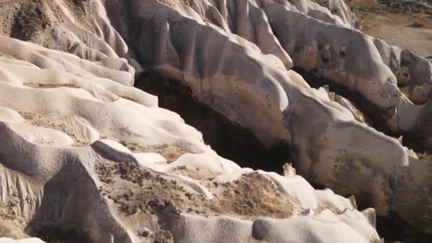 Widok z lotu ptaka na Cappadocia. Turcja. Park Narodowy Goreme — Wideo stockowe