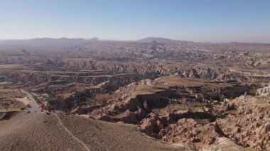 Kapadokya hava manzarası. Hindi. Goreme Ulusal Parkı